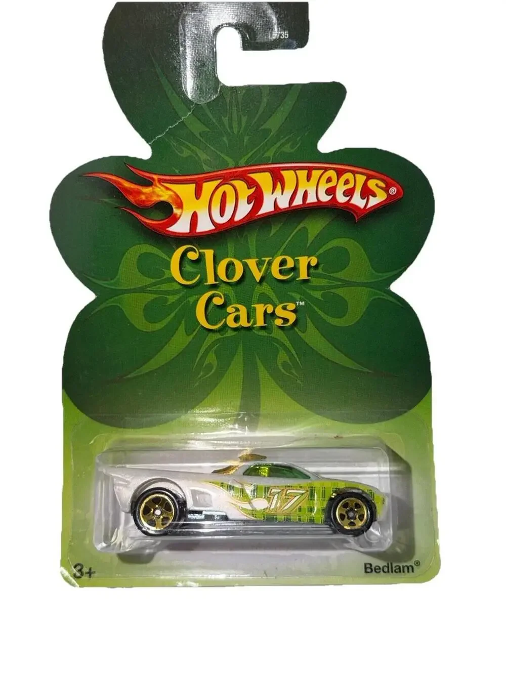 Hot Wheels Bedlam Clover Cars White Die-Cast Car 2007 #17 St Pattys Day